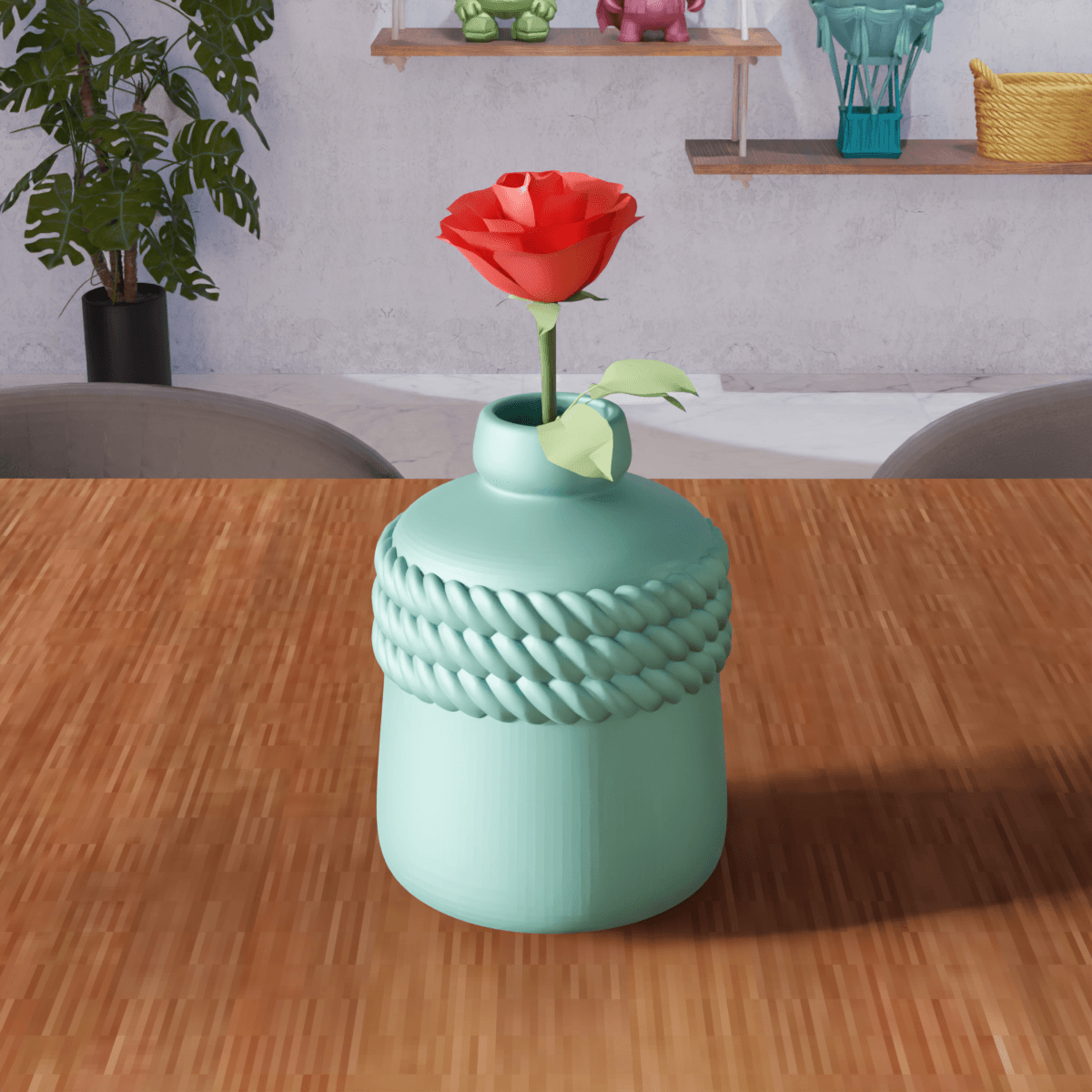 Round Rope Vase 3d model