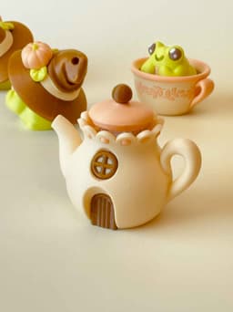 Teapot Cottage Clicker Keychain Fidget Toy 3d model