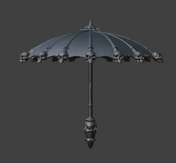 Skeletor Doll Umbrella / Miniature Gothic Parasol 3d model