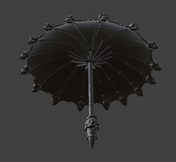 Skeletor Doll Umbrella / Miniature Gothic Parasol 3d model
