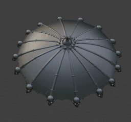 Skeletor Doll Umbrella / Miniature Gothic Parasol 3d model