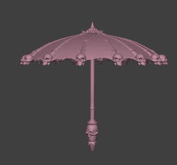 Skeletor Doll Umbrella / Miniature Gothic Parasol 3d model
