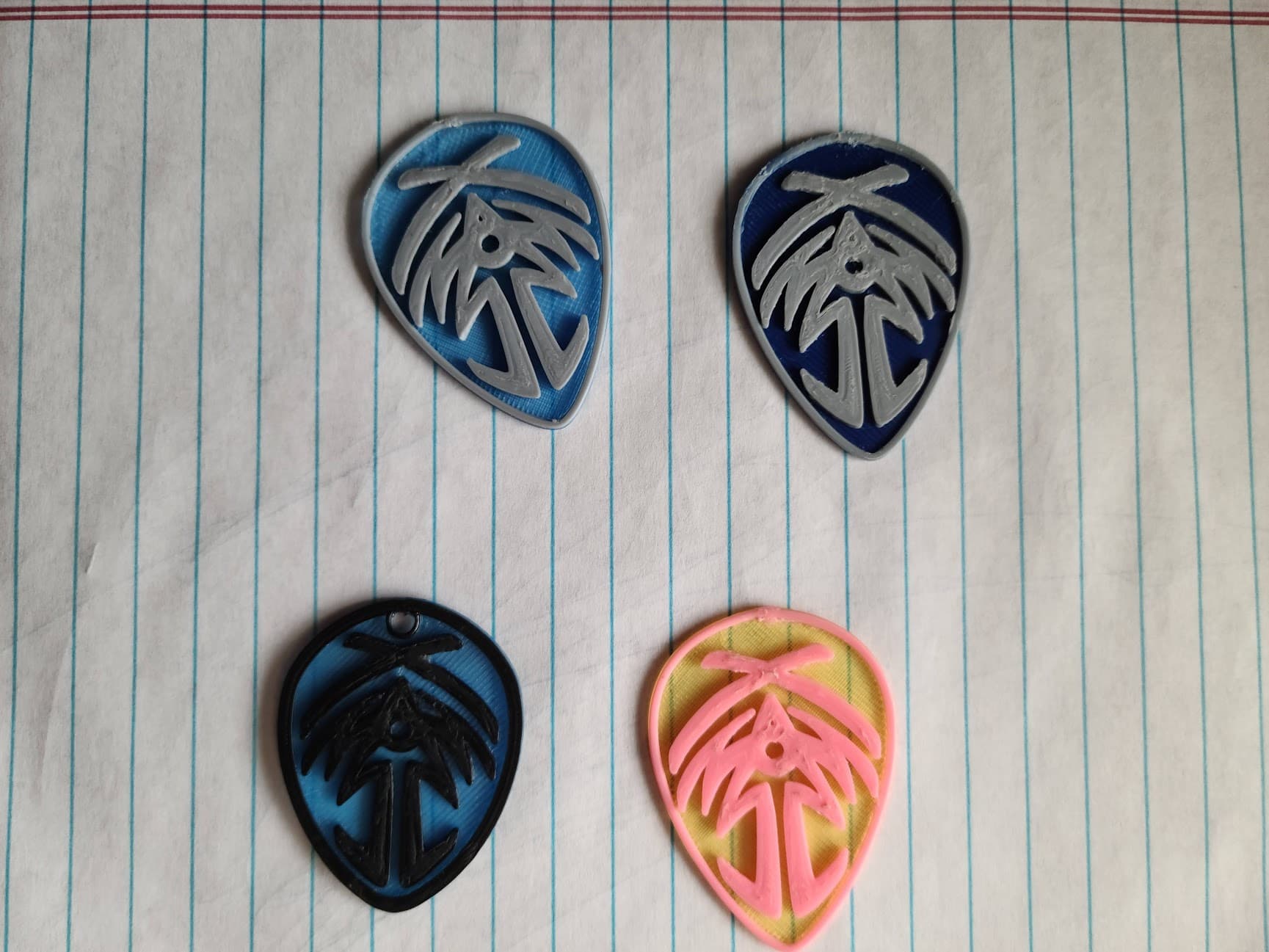 Bridge 4 keychain - bottom left is this model, the other 3 where prototypes - 3d model