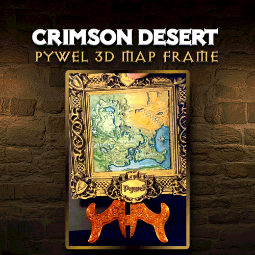 Crimson Desert 3D Relief Map of Pywel 3d model