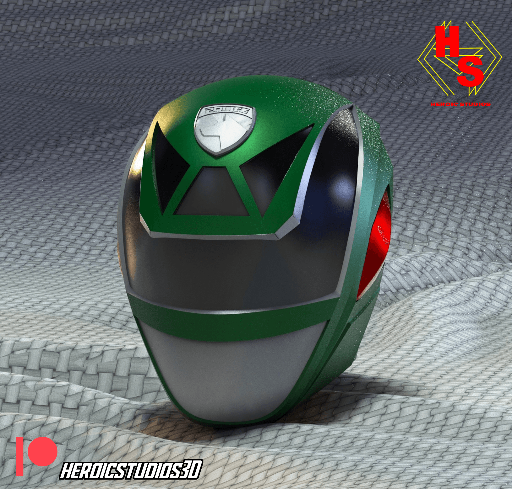 SPD Green Ranger Helmet 3d model