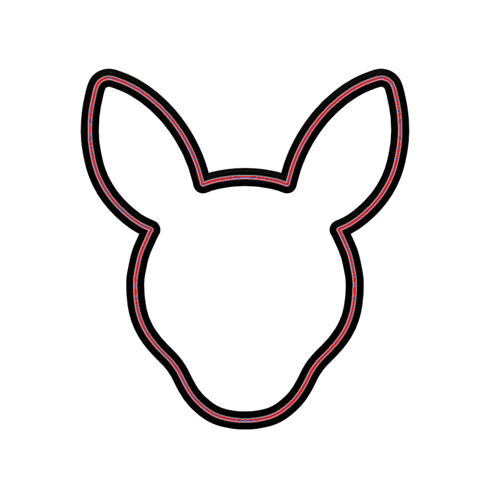 Kangaroo Head Cookie Cutter STL File - 4 inches 3d model
