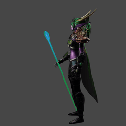 Female Emerald Dragonborn in Human Form v2.0 3d model