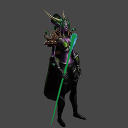 Female Emerald Dragonborn in Human Form v2.0 3d model