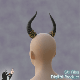 Fantasy Horns with Ornament Cosplay Set 3d model