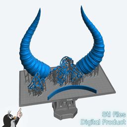 Fantasy Horns with Ornament Cosplay Set 3d model