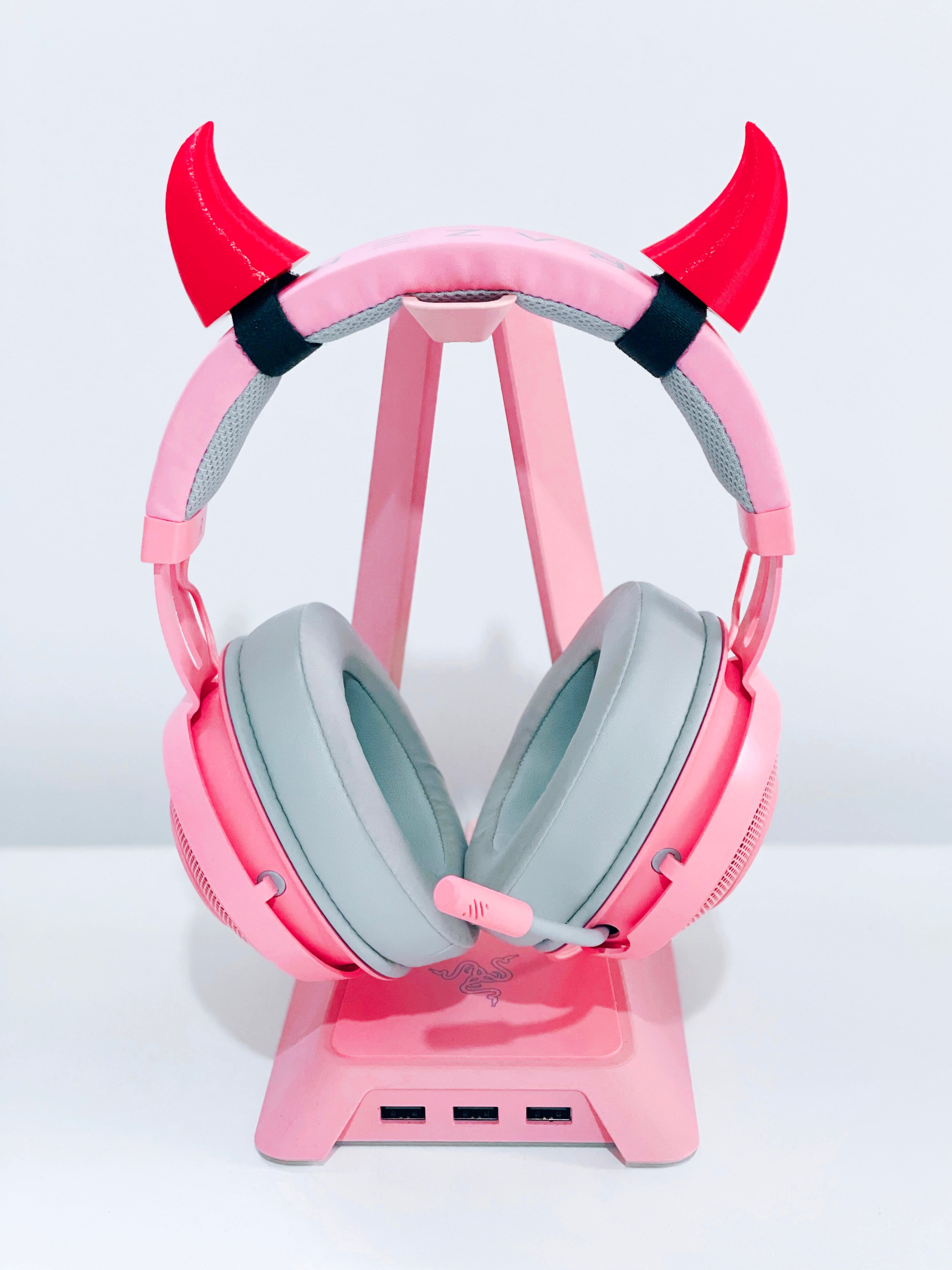 Devil Horns Headset / headphone Attachment / Accessory 3d model