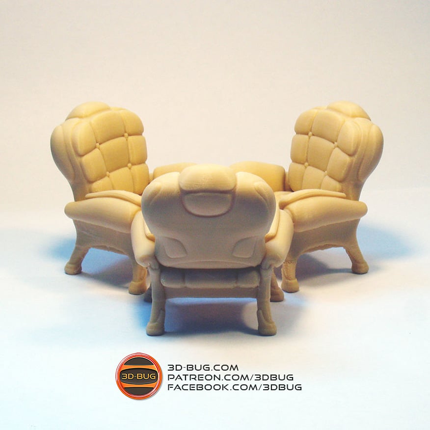 Armchair miniature 3d model