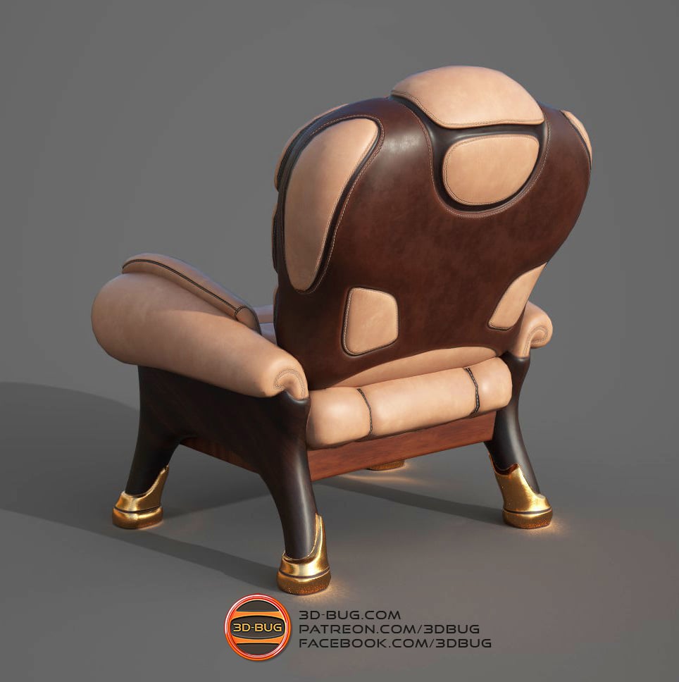 Armchair miniature 3d model