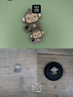 Monkey Wiggle Keyring 3d model