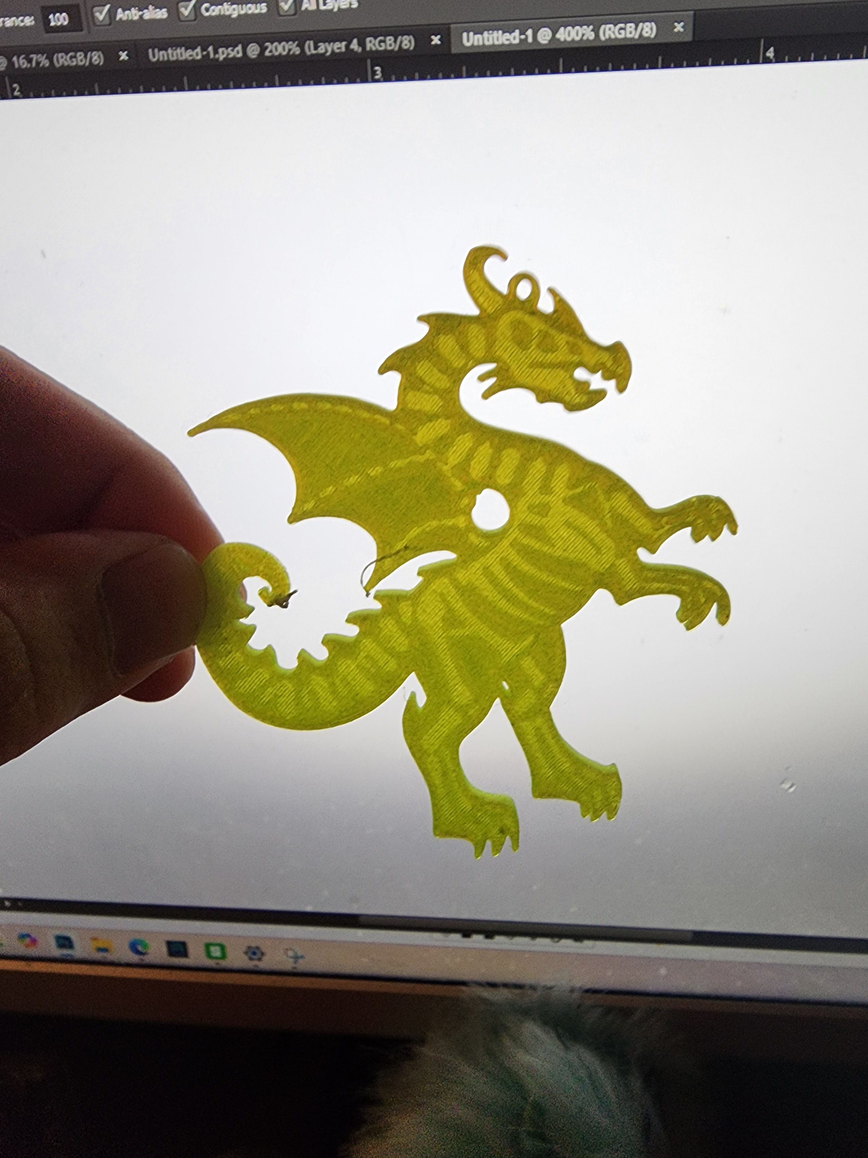 X-Ray dragon keychain 3d model
