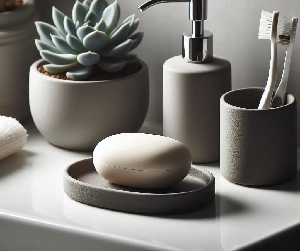 Designer Soap Dish & Toothbrush Cup Set 3d model