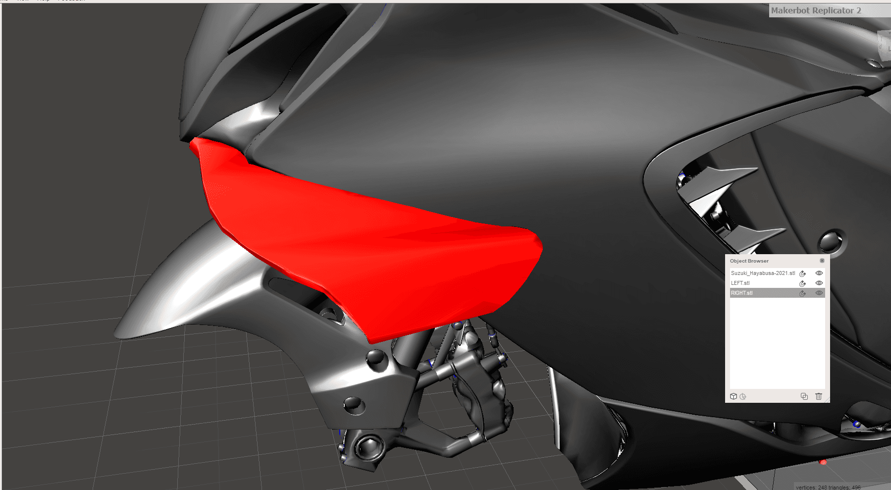 Suzuki hayabusa gen 3 2021-present Wings/spoiler/aleron 3d model