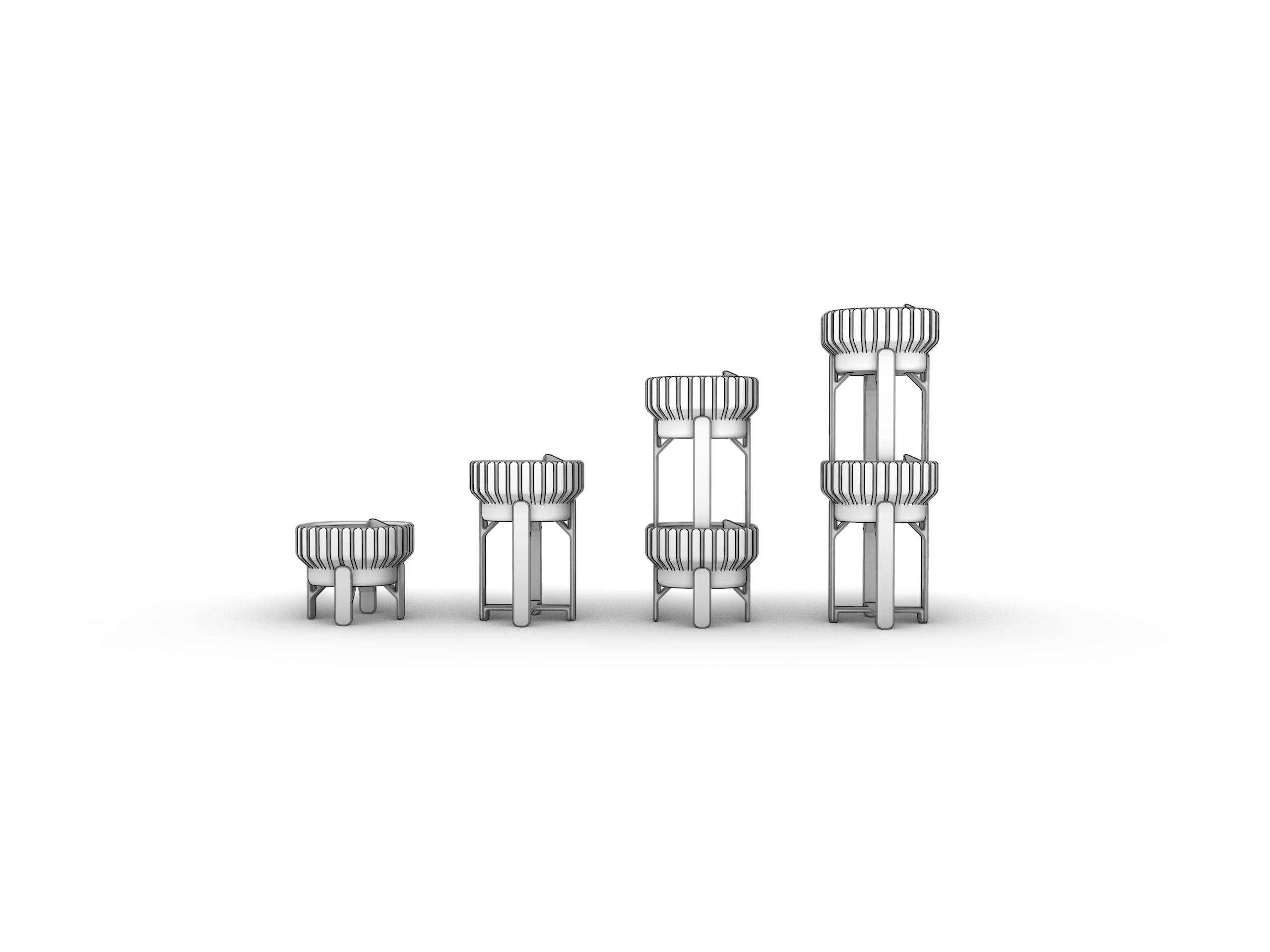 Plant Pot S: 3 Designs 3d model