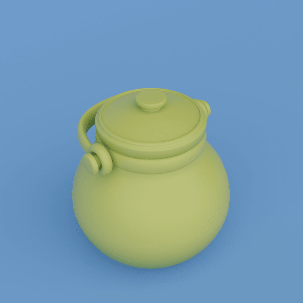 2X Cute cauldron 3d model