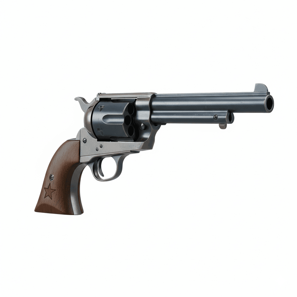 Old West Sheriff Revolver Handgun 3d model