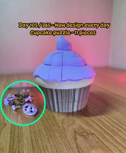Cupcake puzzle - 11 pieces 3d model