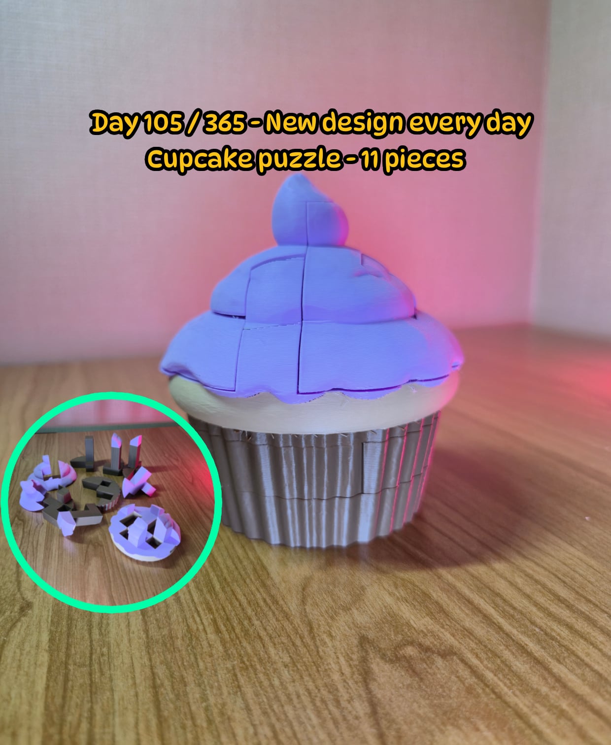 Cupcake puzzle - 11 pieces 3d model