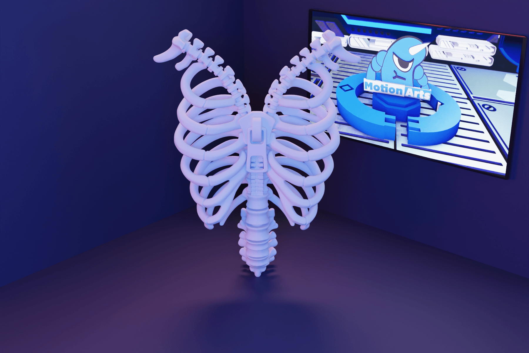 Zíper Abrindo Esqueleto Humano.stl 3d model