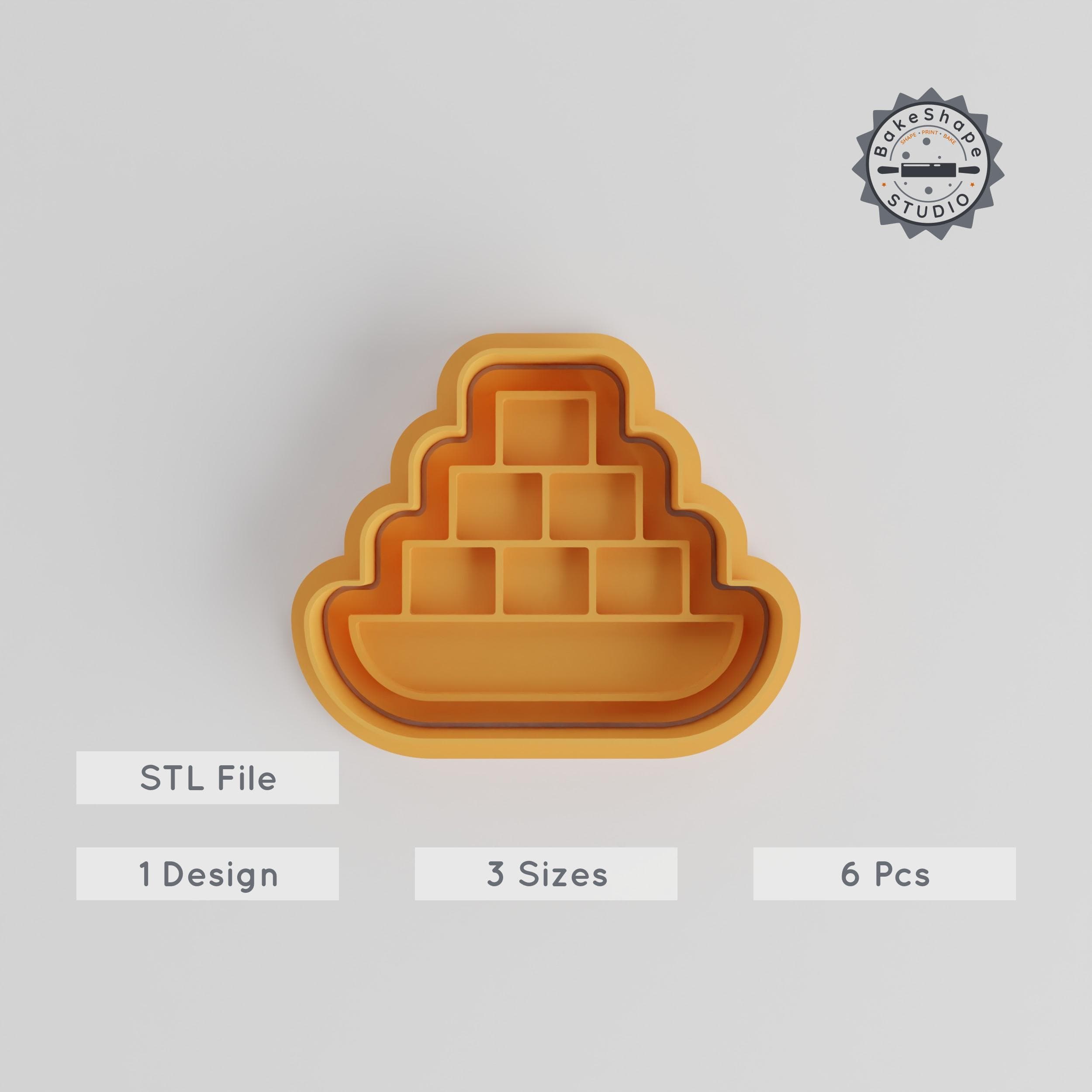 Tofu Shape Cutter & Stamp Set, Perfect for Cookies & Fondant, 6-Piece, Organic, Vegan Protein Food Decor, S/M/L Sizes PRODUCT_4507 3d model