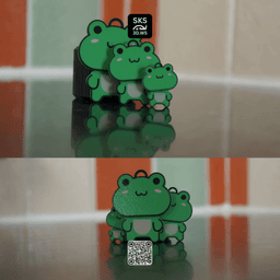 Frog Wiggle Head Keyring 3d model