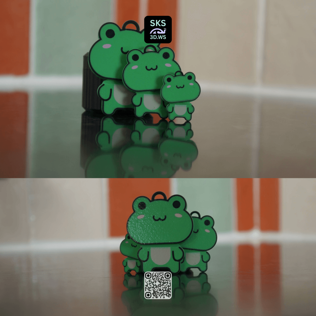 Frog Wiggle Head Keyring 3d model