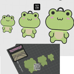 Frog Wiggle Head Keyring 3d model