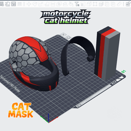 Motorcycle Cat Helmet β 3D Printable Cat Mask 3d model