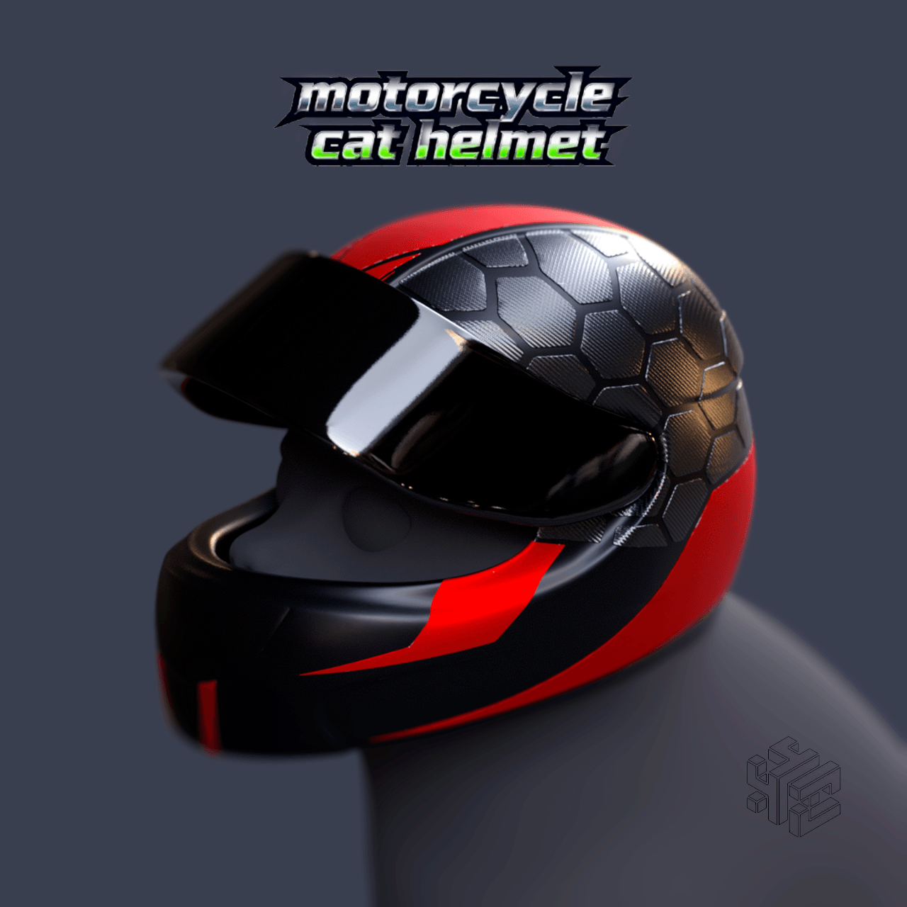 Motorcycle Cat Helmet β 3D Printable Cat Mask 3d model