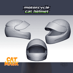 Motorcycle Cat Helmet β 3D Printable Cat Mask 3d model