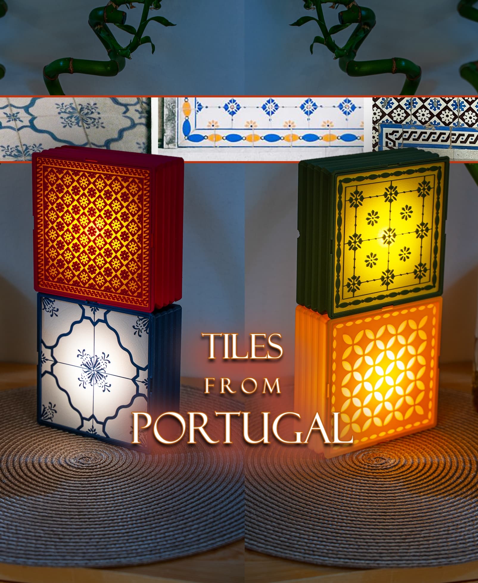 Tiles from Portugal (Wall, Desk or Stackable Lamp) 3d model
