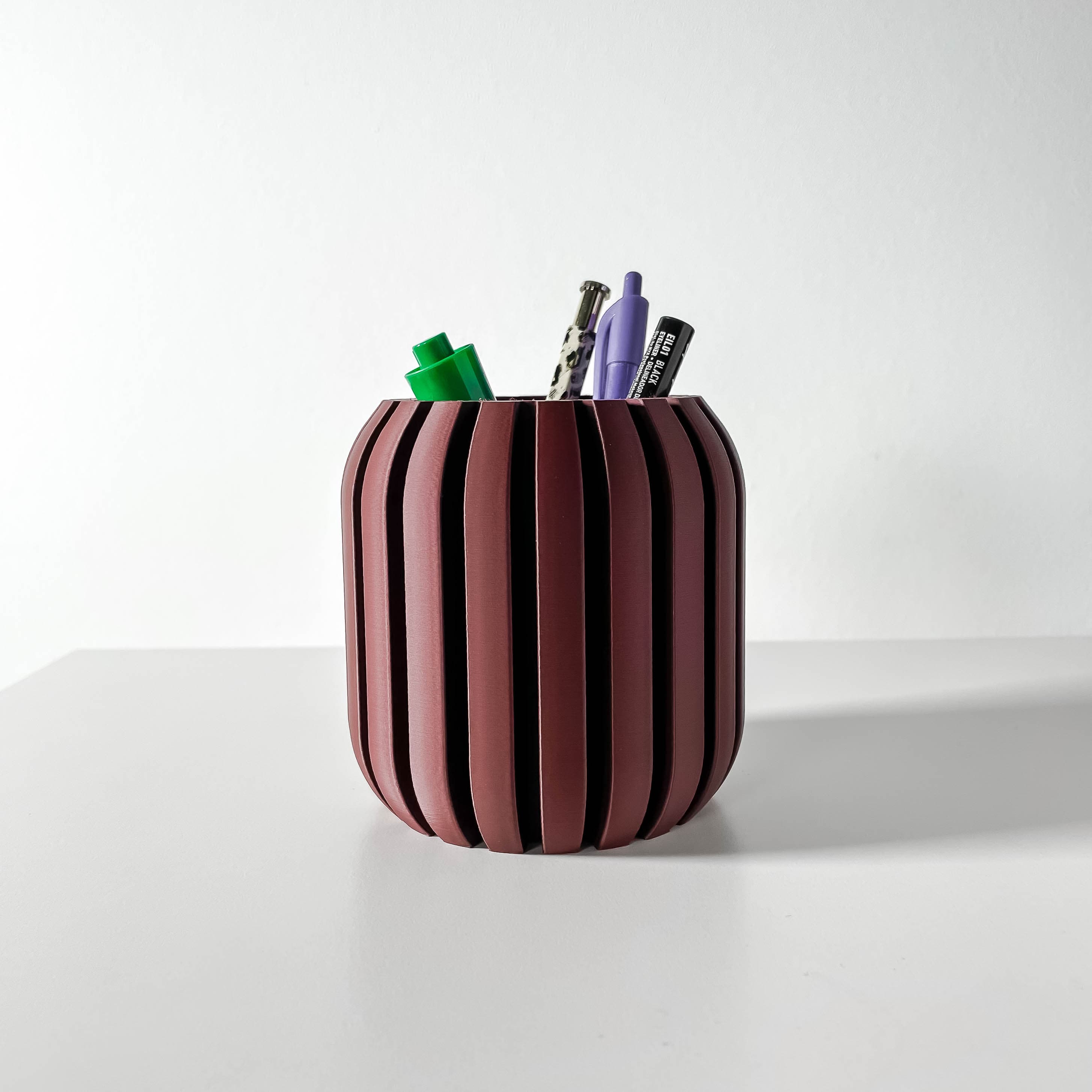 The Unra Pen Holder | Desk Organizer and Pencil Cup Holder | Modern Office and Home Decor 3d model