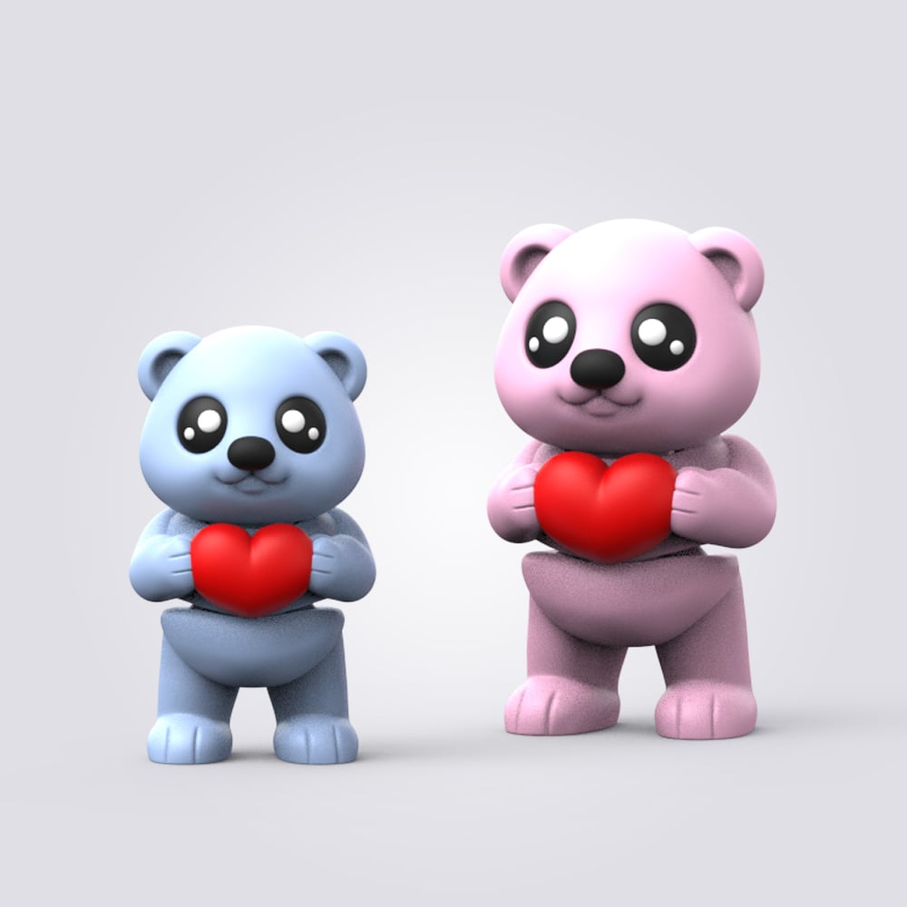 Flexi Valentine Bear 3d model