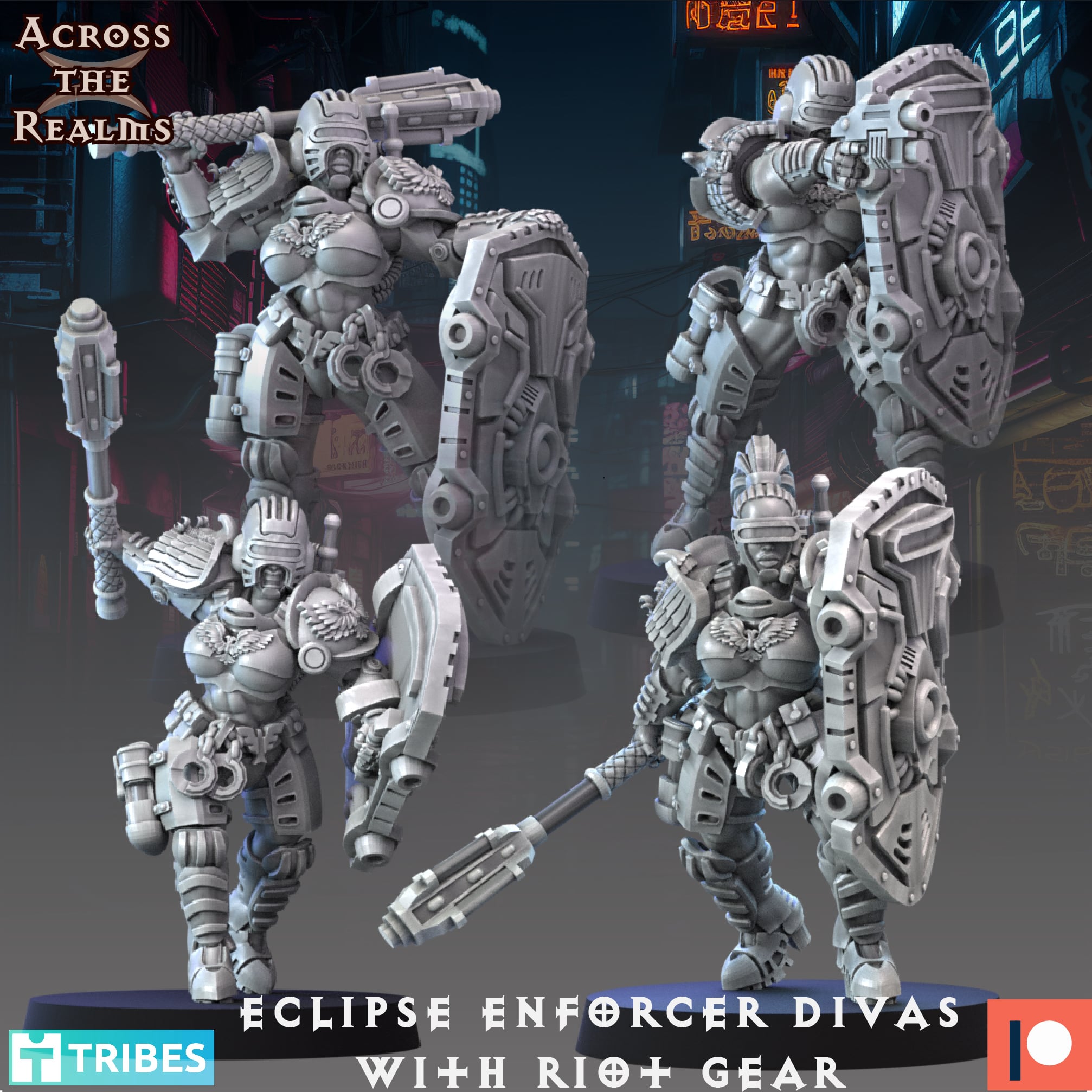 Riot Eclipse Divas wtih Riot Gear 3d model