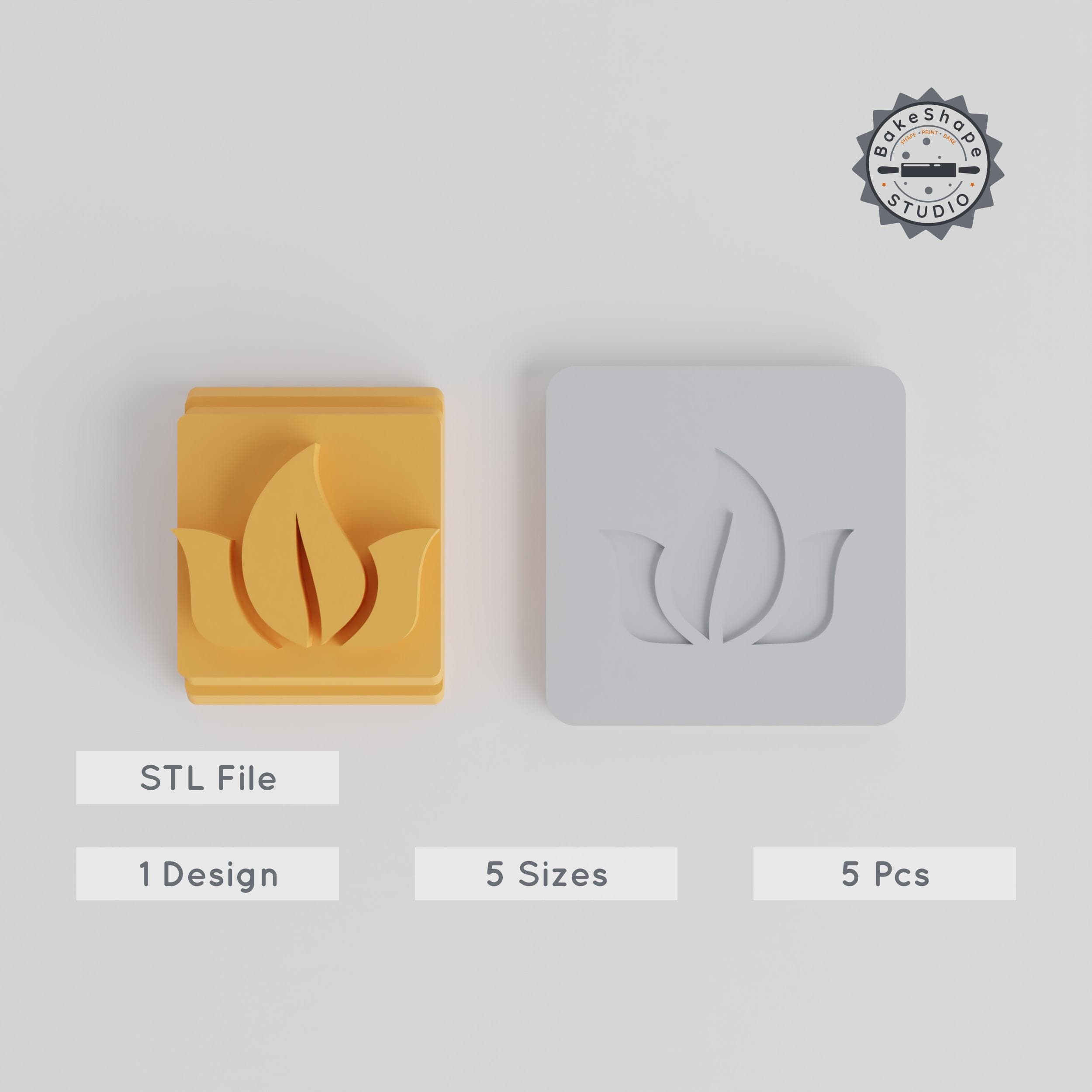 Leaf Stamp Tile Set, 5 Sizes, 20-40mm, Perfect for Clay, Cookies & Fondant, Nature Leaf Design PRODUCT_5076 3d model
