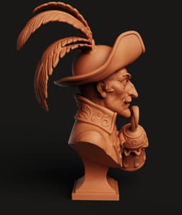 Captain Hook Bust STL | Villain 3D Print | Fantasy Figure 3d model