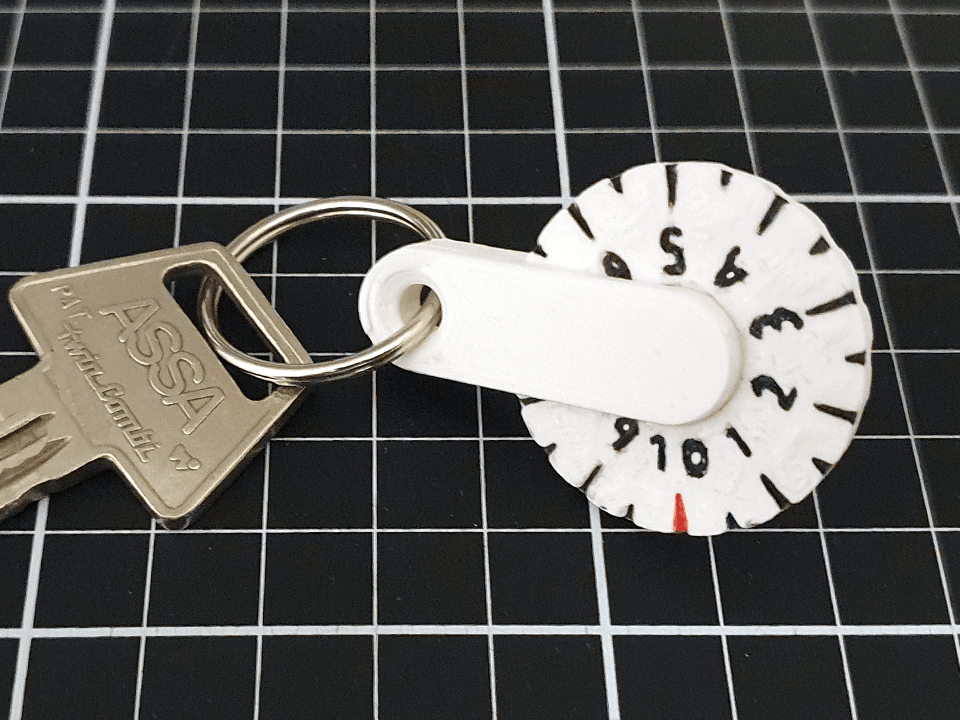 Rolling ruler for keychain 3d model