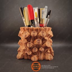 Tree Stump Pen Holder 3d model