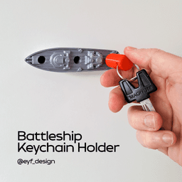 Battleship keychain Holder 3d model