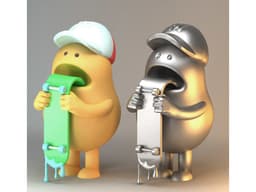 skate board kid 3d model