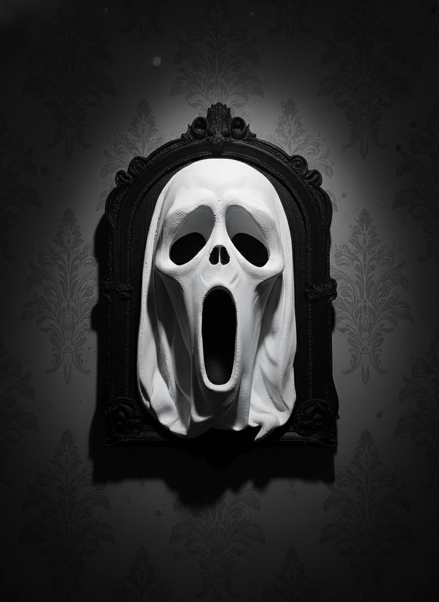 Ghost in Frame Halloween Wall Plaque 3d model