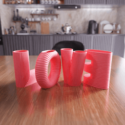 LOVE Letter Vase Set - Romantic Flower Planters 3d model