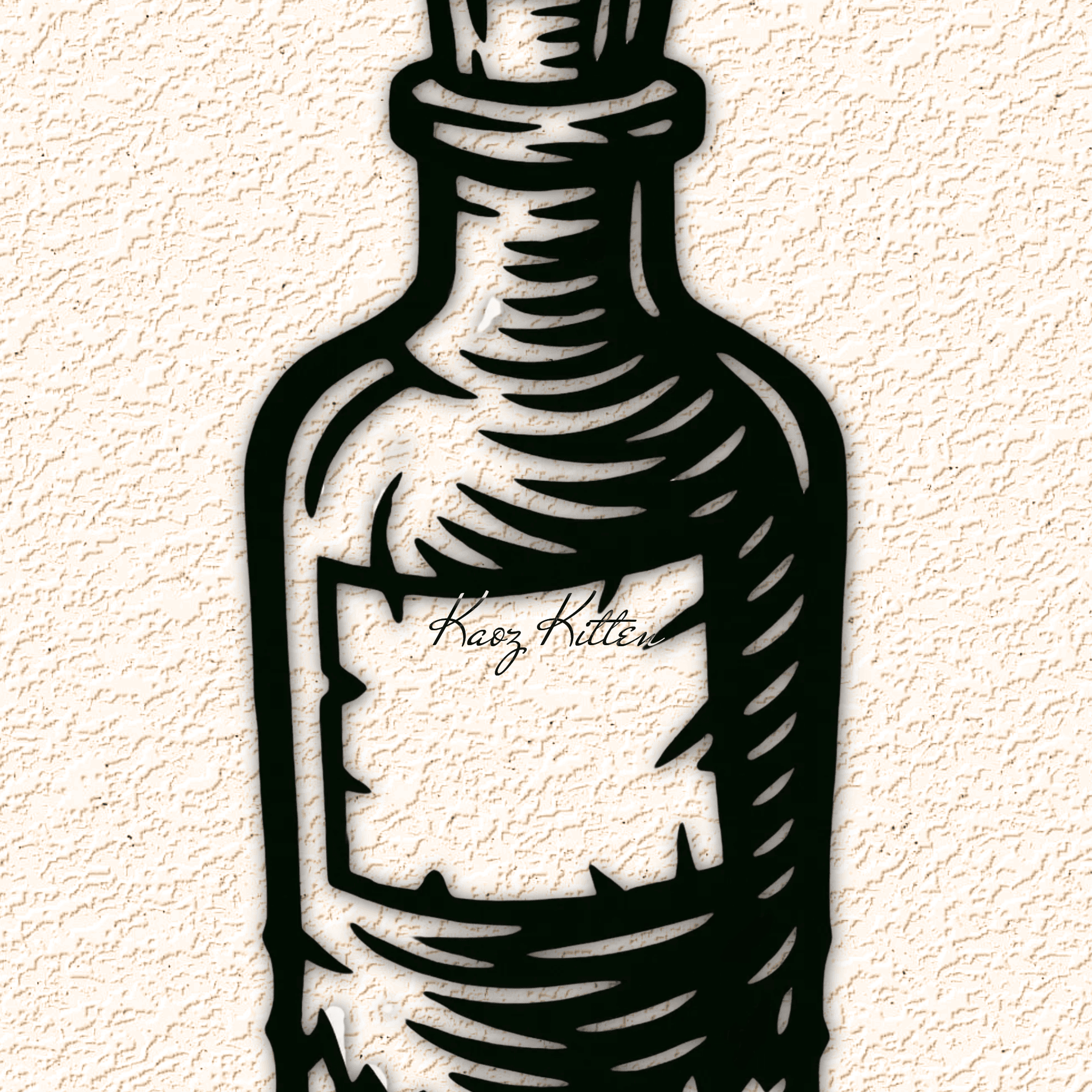bottle beach wall art home decor 3d model