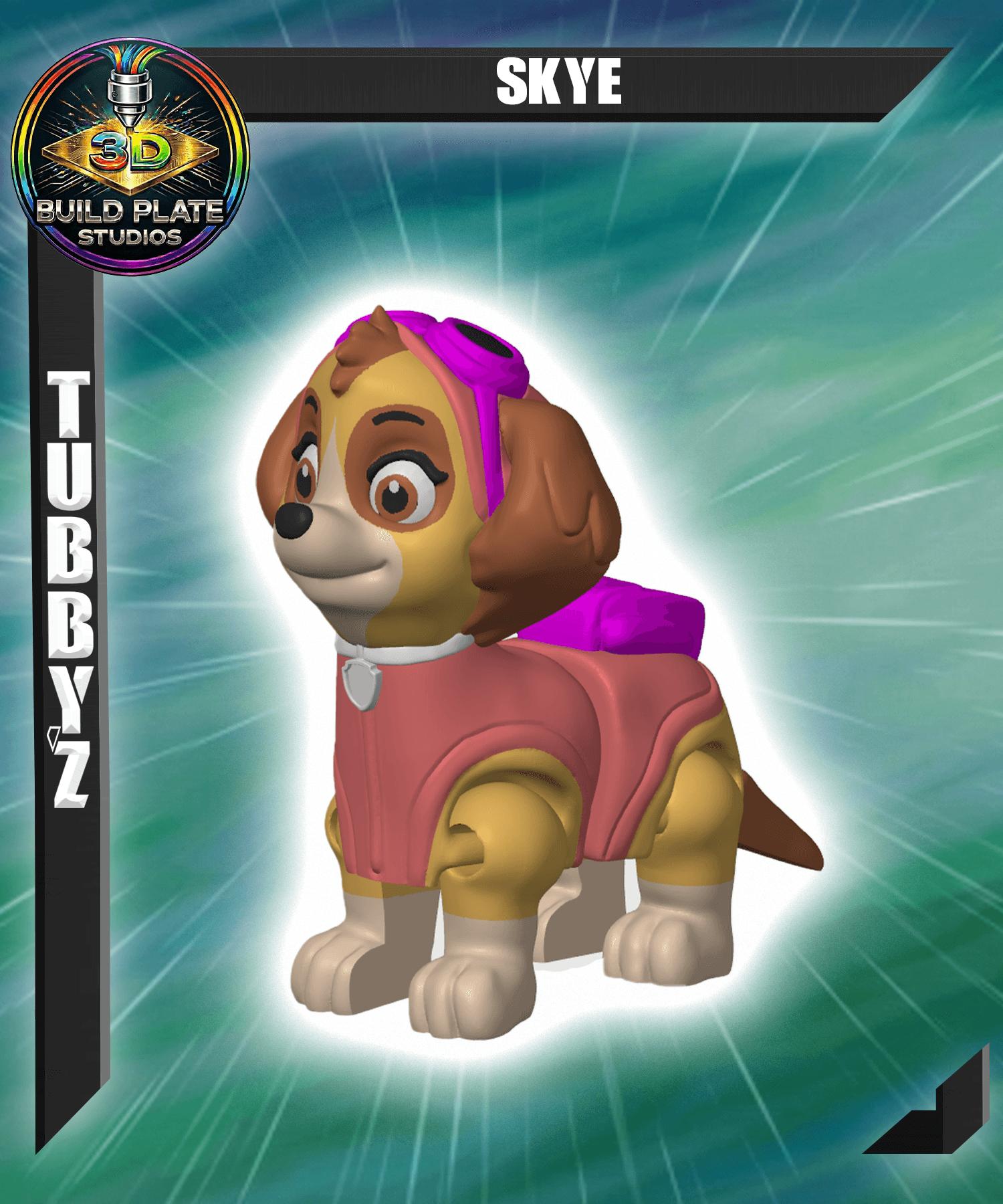 Paw Patrol Skye Multicolor Flexi Print-In-Place 3d model