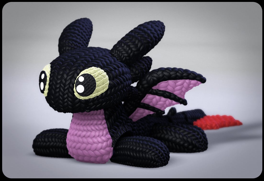 Crochet Toothless 3d model
