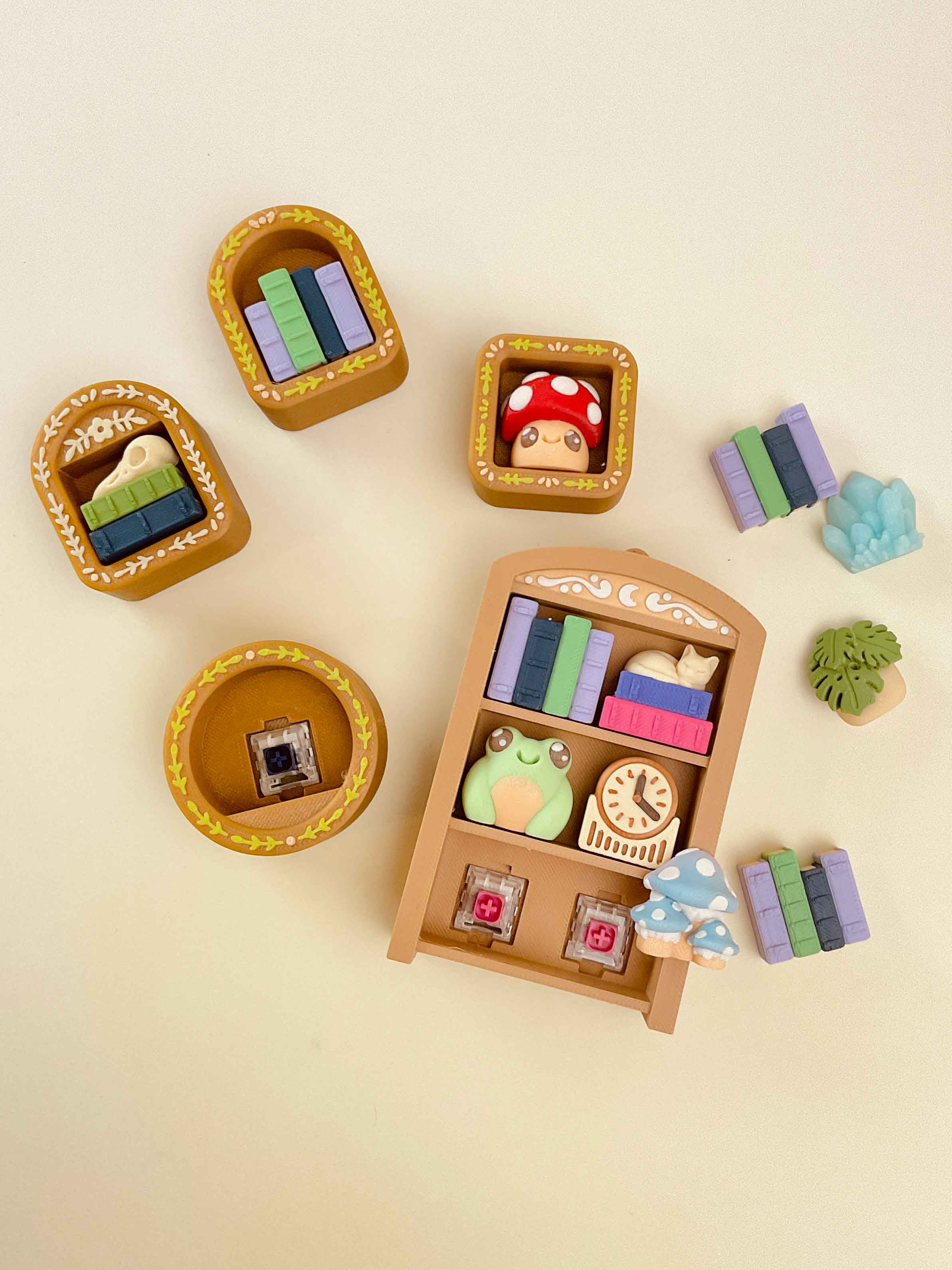 Mini Book Nook Clicker Keychain Fidget Toy Bundle 3d model